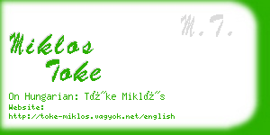 miklos toke business card